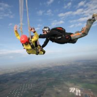 aff skydiving student deploys parachute