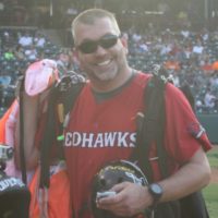 photo of andy beck in redhawks stadium