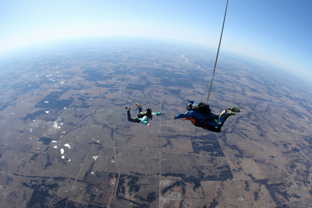 camera flyer with tandem skydiving